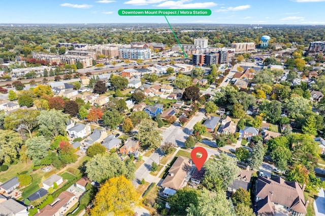 aerial view with a residential view