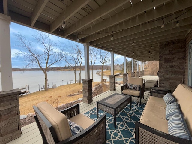 5-124 Sunrise Ct, Lanark, IL 61046 - view of patio / terrace featuring a water view and an outdoor hangout area
