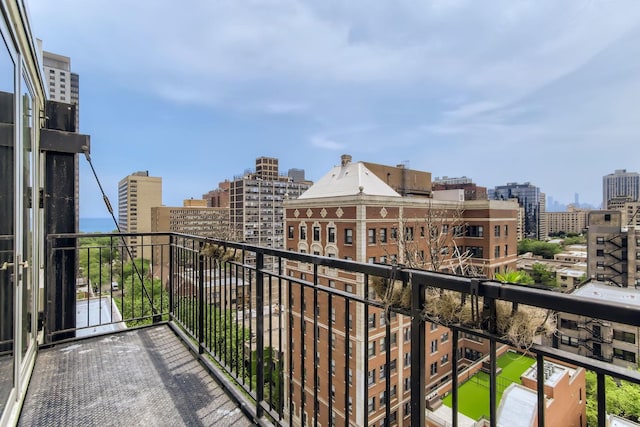 balcony with a city view