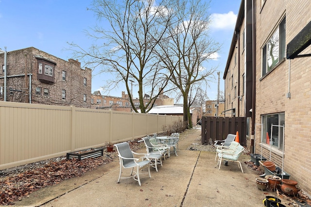 view of patio with a fenced backyard