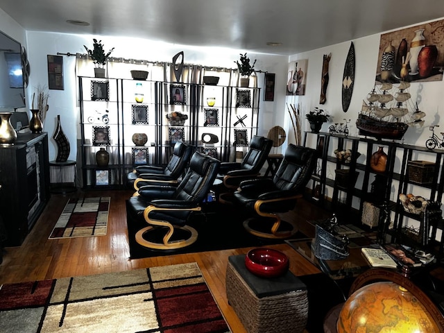 living room with wood-type flooring