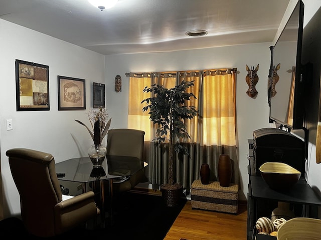 interior space with wood finished floors