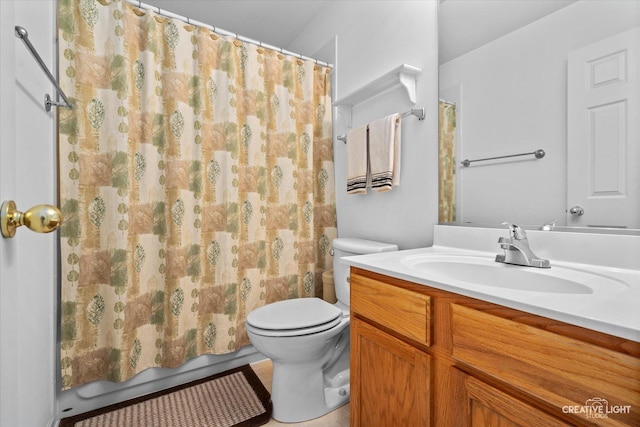 full bath with vanity and toilet