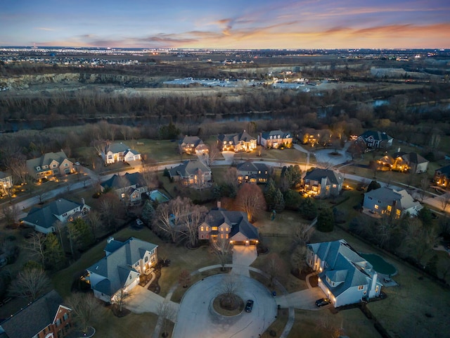 drone / aerial view with a residential view