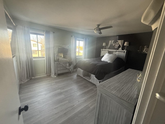 1057 Southgate Rd, New Lenox, IL 60451 - bedroom with multiple windows, wood finished floors, and ceiling fan