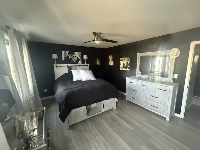 1057 Southgate Rd, New Lenox, IL 60451 - bedroom with wood finished floors, baseboards, and ceiling fan