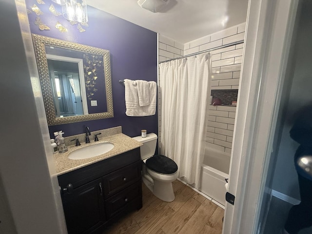 1057 Southgate Rd, New Lenox, IL 60451 - full bath with vanity, toilet, wood finished floors, and shower / bath combo