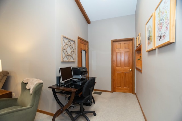 4128 N Plainfield Ave, Chicago, IL 60634 - home office featuring light carpet and baseboards