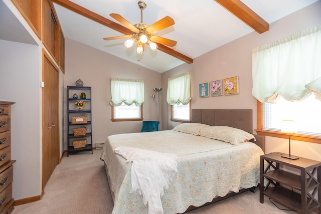 4128 N Plainfield Ave, Chicago, IL 60634 - bedroom with light colored carpet, a baseboard heating unit, and a ceiling fan