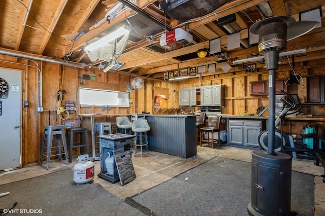 interior space with a garage door opener