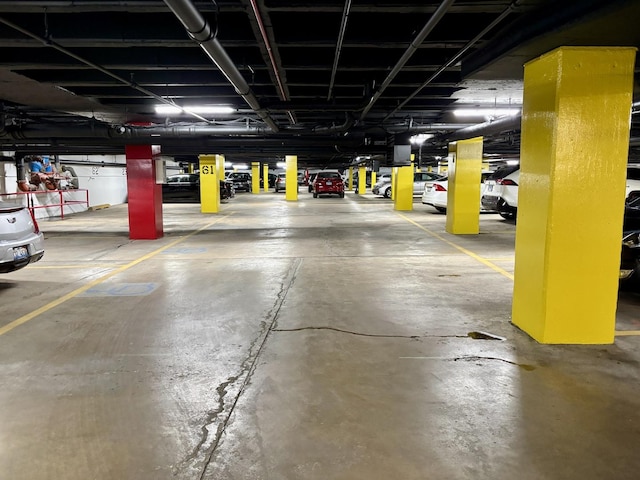 view of parking garage