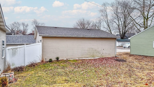 garage featuring fence