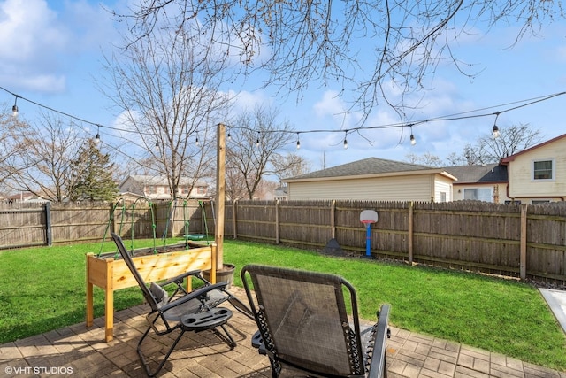 view of patio featuring a fenced backyard