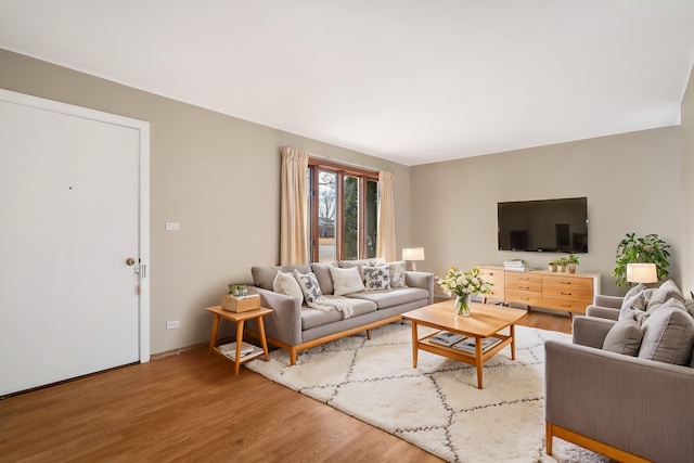 living room with wood finished floors