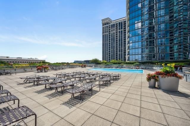 exterior space with a community pool