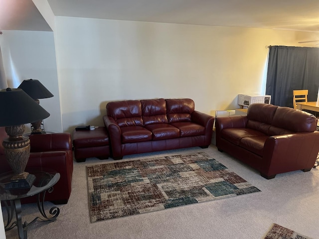 view of carpeted living area