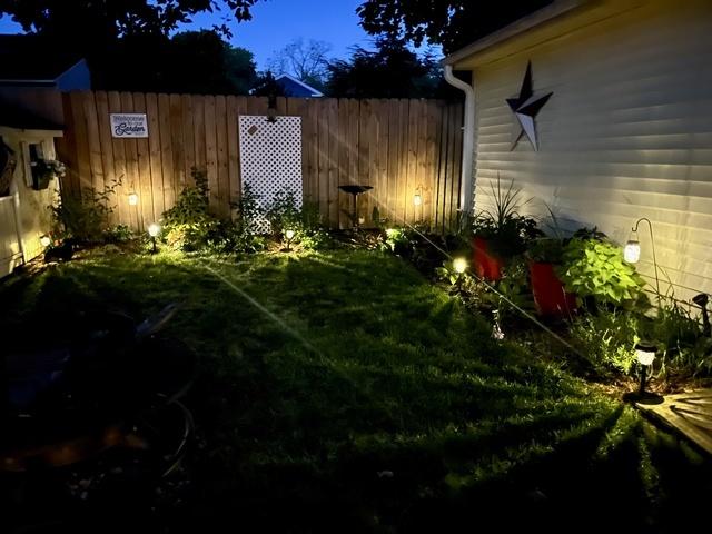 view of yard with fence