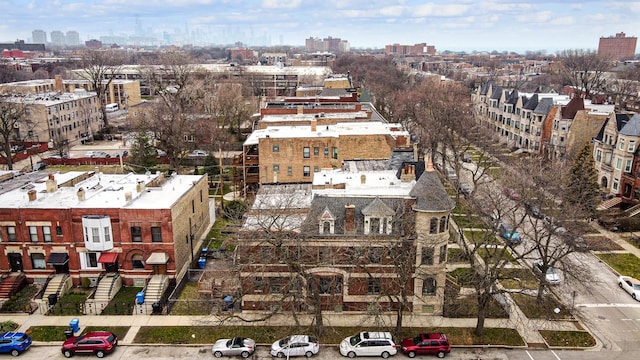 aerial view featuring a city view