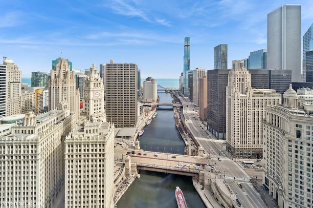 view of city featuring a water view