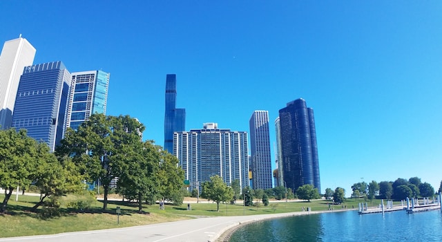 city view with a water view