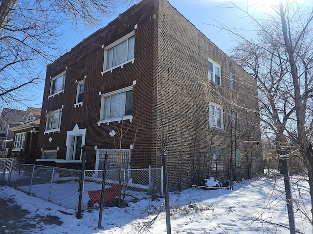 exterior space with a fenced front yard