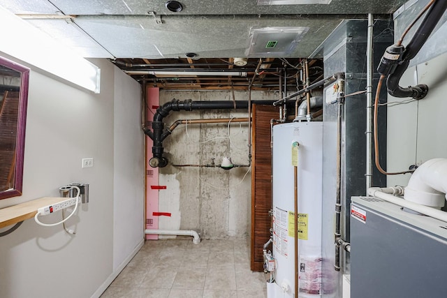 utility room featuring water heater