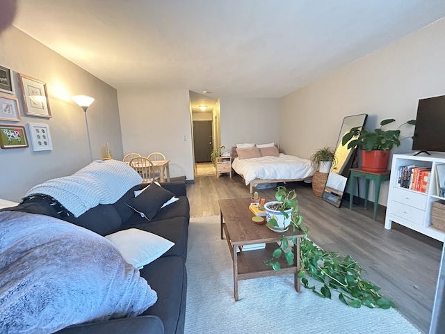 bedroom featuring wood finished floors