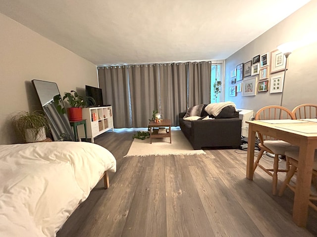 bedroom featuring wood finished floors