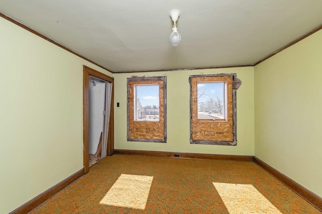 619 Lincoln St, Minonk, IL 61760 - spare room with carpet, crown molding, and baseboards
