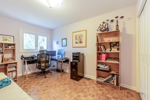 office area with baseboards