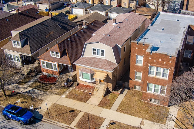 drone / aerial view with a residential view