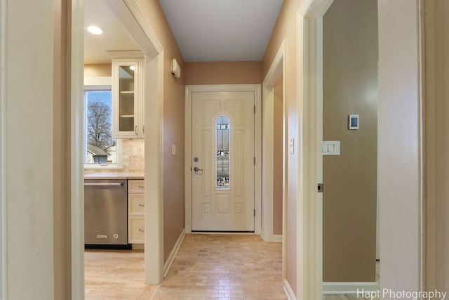 entryway with baseboards