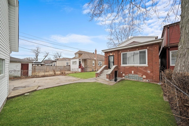 view of yard with fence