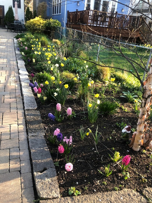 exterior details featuring a garden