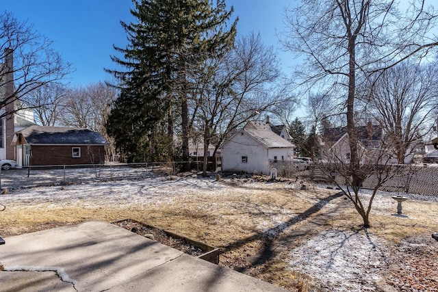 view of yard featuring fence