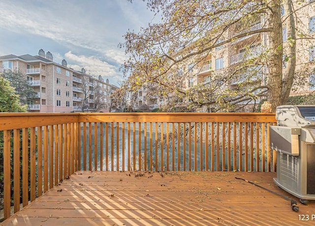 deck featuring grilling area