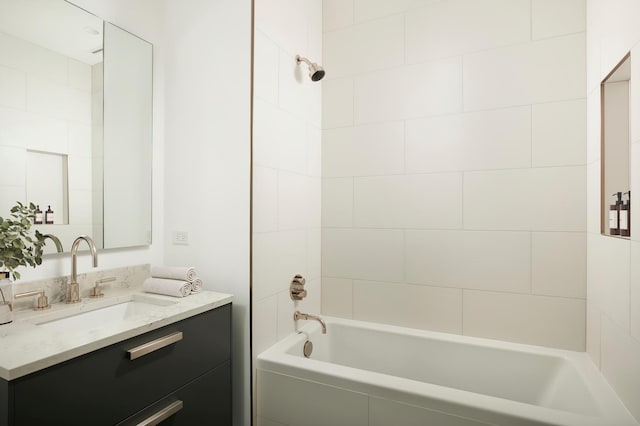 full bathroom featuring shower / bathing tub combination and vanity