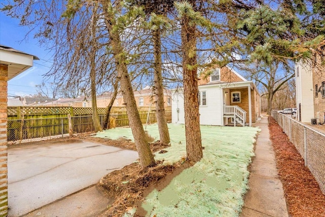 view of yard with fence