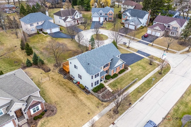 bird's eye view featuring a residential view