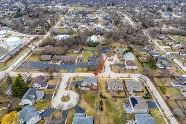 aerial view with a residential view
