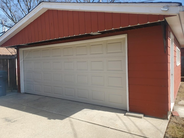 view of detached garage