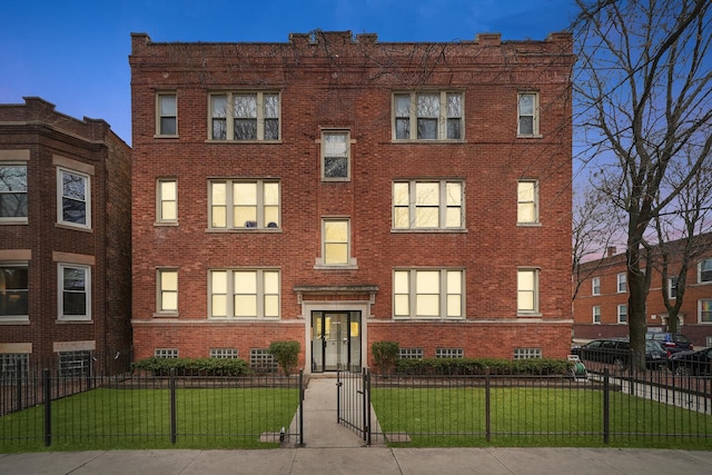 view of property with a fenced front yard