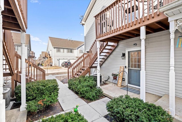 view of patio with stairs