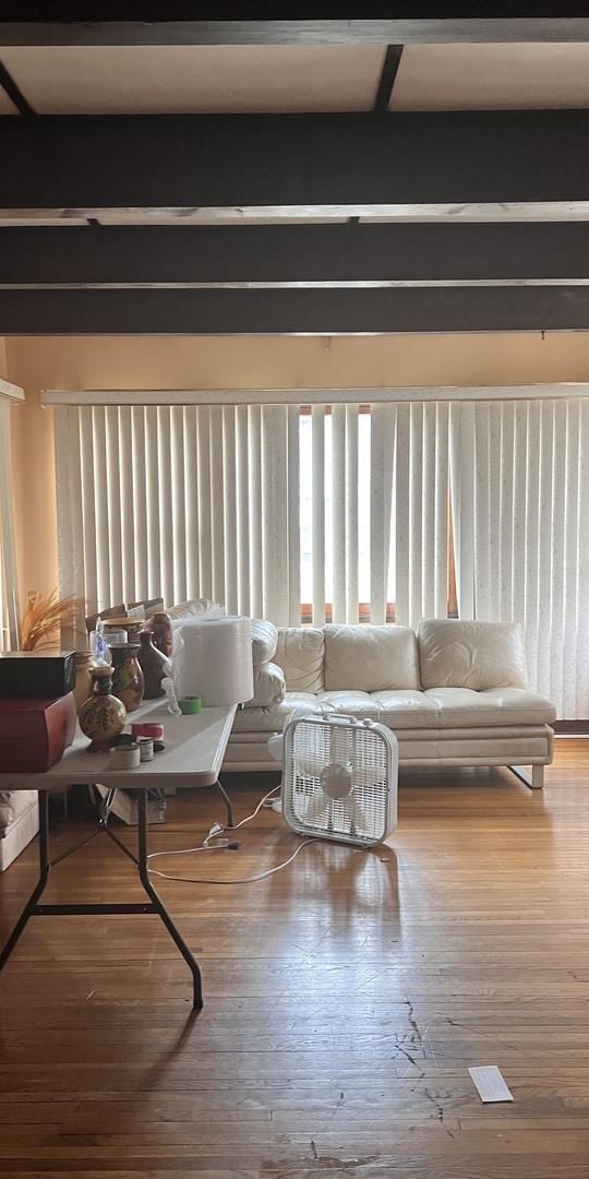 living area featuring wood finished floors