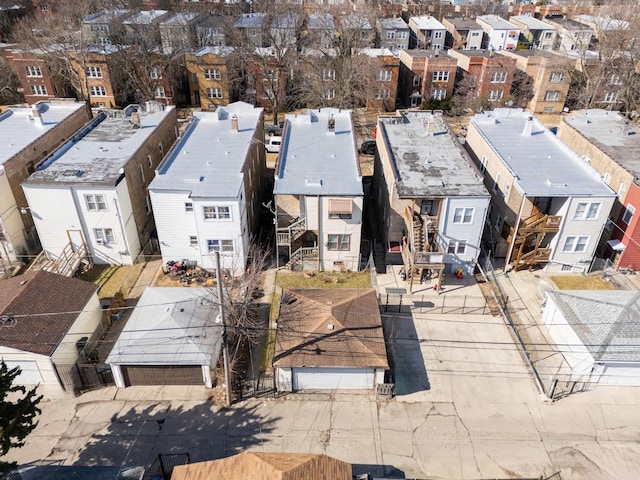 bird's eye view with a residential view