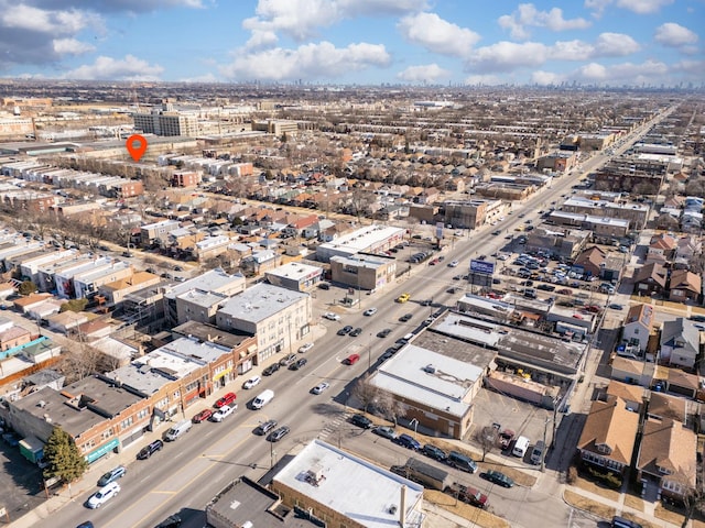 aerial view featuring a city view