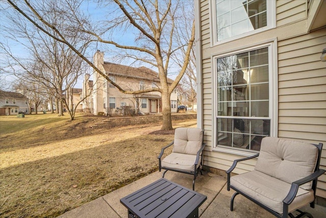 view of patio with a residential view