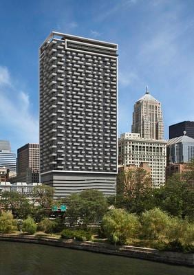 view of building exterior featuring a city view