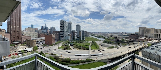 property's view of city with a water view