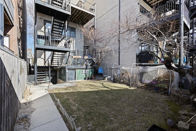 view of yard with stairs